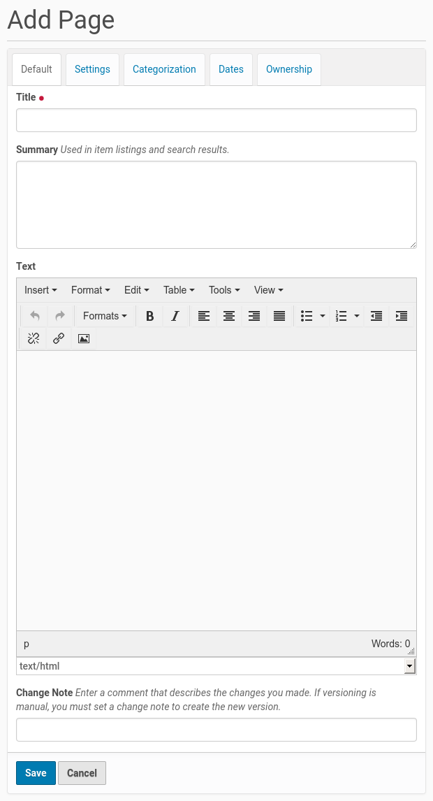 Adding pages form
