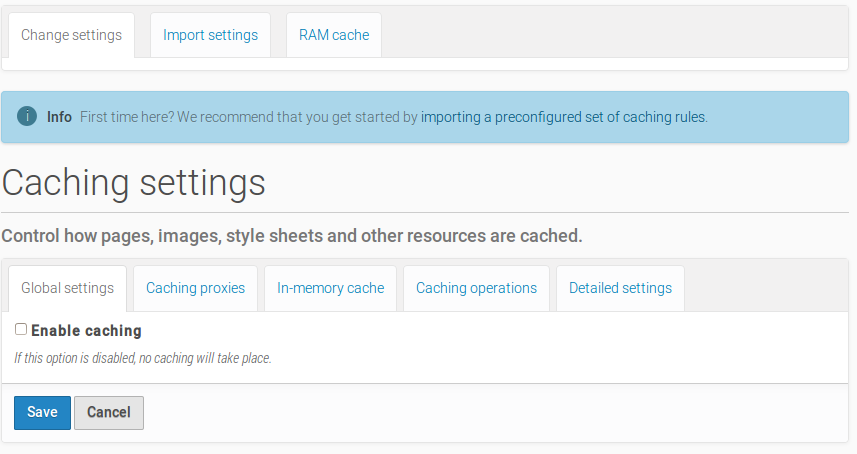 caching configuration