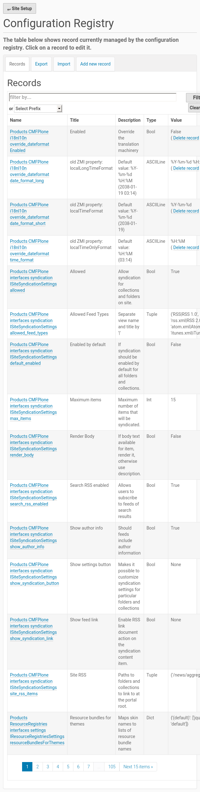 Configuration Registry