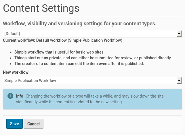 Content setup configuration