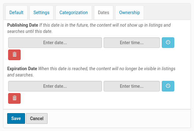 Dates Settings