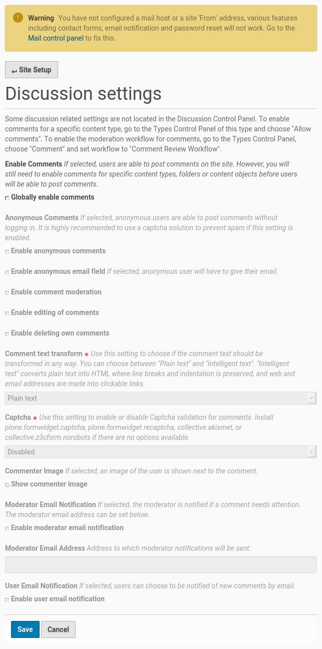 Discussion configuration