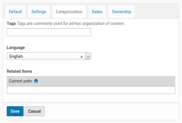 Edit page categorization