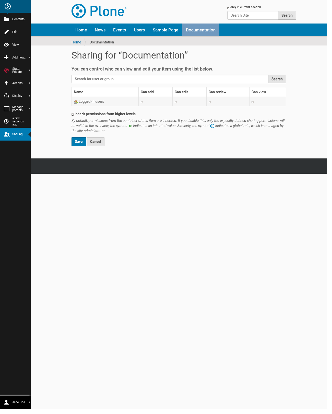 basic workflow menu