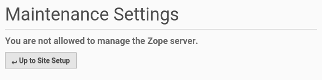 ZODB maintenance configuration